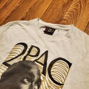 2Pac Shirt Tupac Shakur x Cross Colours Adult Large White Logo Hip Hop‎